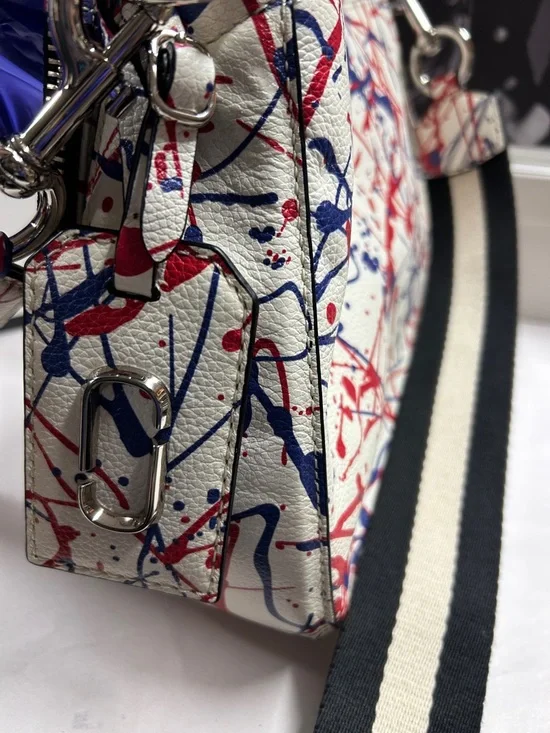 Marc Jacobs Leather Crossbody with Red & Blue Paint-Splatter - Picture 8 of 10